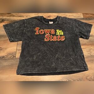 Women's Iowa State University Cropped Charcoal T-Shirt Size Large